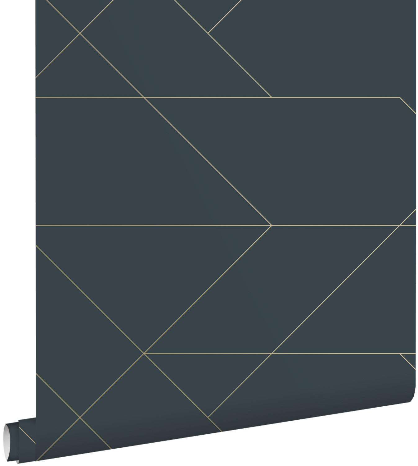 TAPETE grafische Linien 53 cm x 10.05 m - Goldfarben, Papier (53/1000cm) - ESTAhome