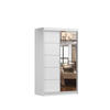 SCHIEBETÜRENSCHRANK - NOAH 05 Weiß - Weiß, Holzwerkstoff/Metall (120/200/61cm) - Möblo