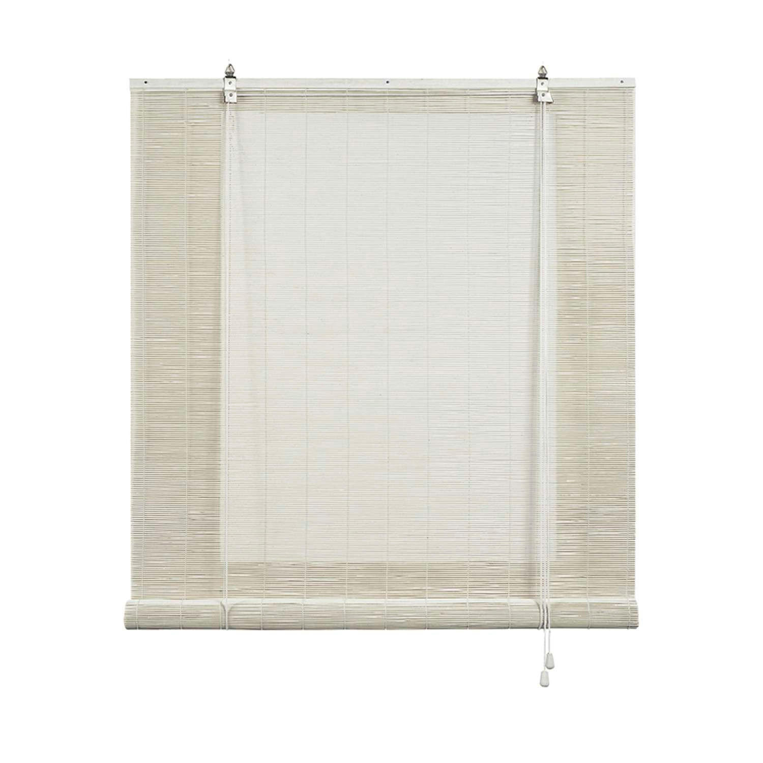 BAMBUSROLLO Weiß, 90 cm x 175 cm - Weiß, Kunststoff (90/175cm) - STORESDECO