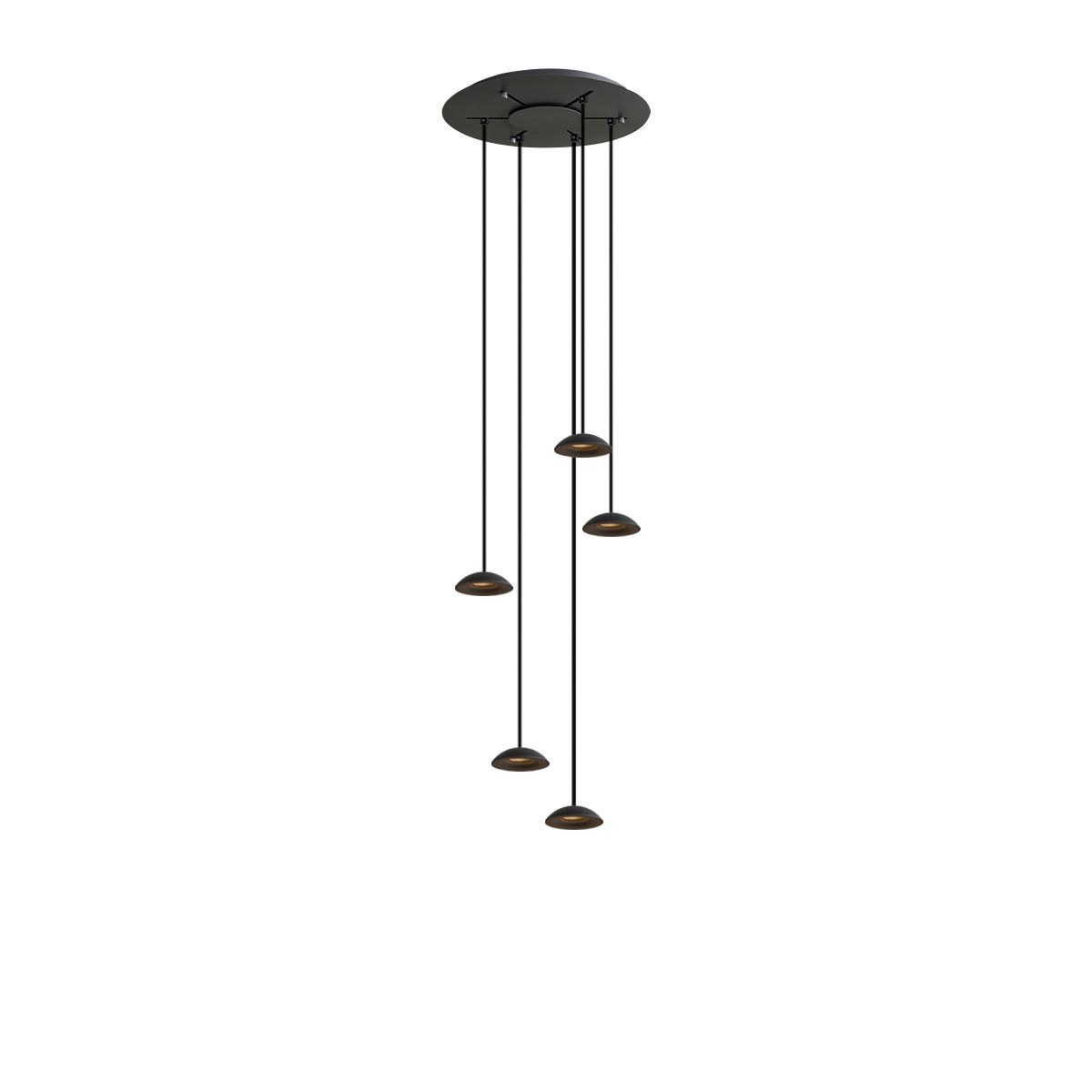 HÄNGELEUCHTE Santa Air 5-flammig Weiß - Schwarz, Metall (11/11/3.2cm) - s.luce