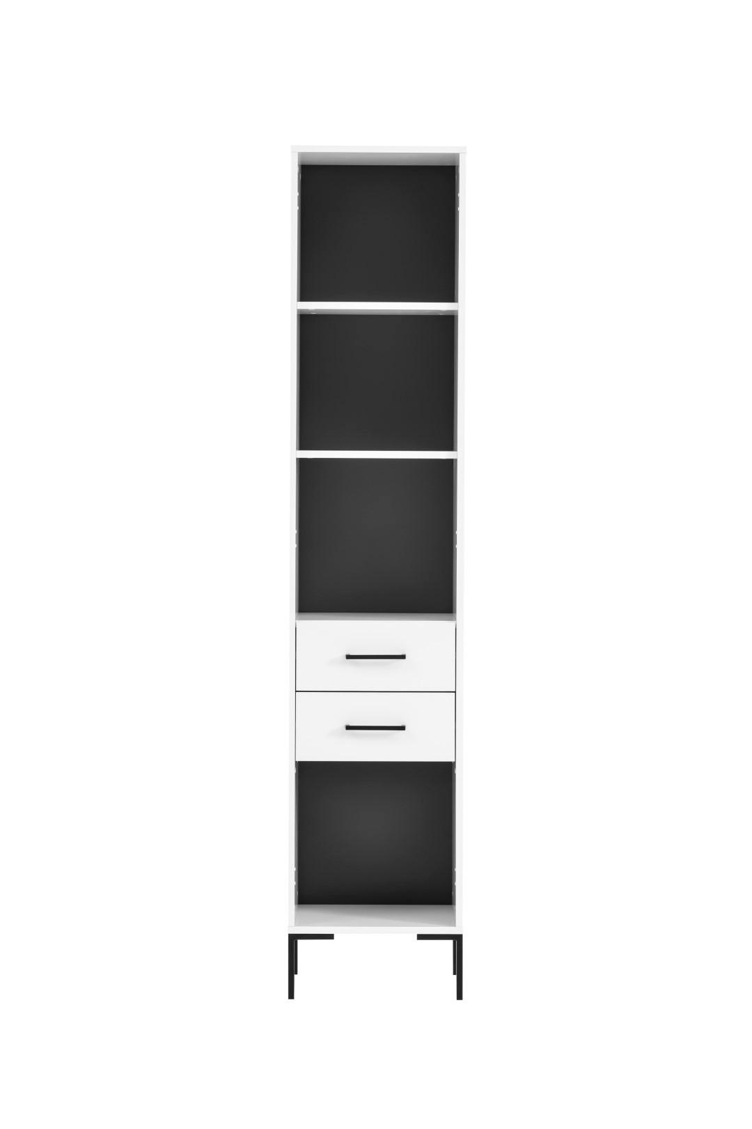 HOCHSCHRANK Panda 195x40x40 cm 4 Fächern & 2 Schubladen Weiß - Weiß, Holz (40/195/40cm) - PROREGAL