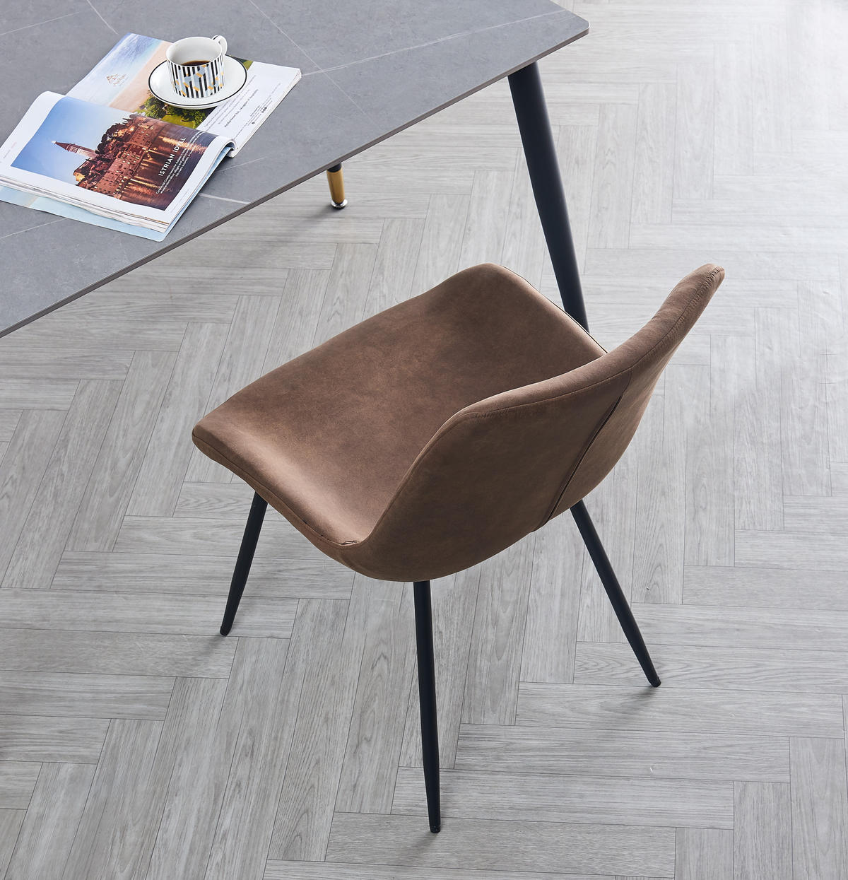 STUHL 2er-Set Stoff Braun - Braun, Textil (54/84/50cm) - Nordlys