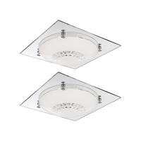 LED DECKENLEUCHTE Kristalloptik Silber 2er Set - Silberfarben, Glas (31.5/31.5/8.5cm) - Globo Lighting