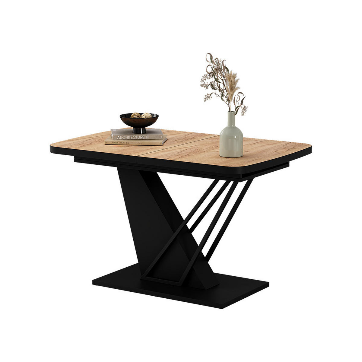 JÍDELNÍ STŮL Fenaro Dub Goldkraft/černá - černá/barva dubu, kompozitní dřevo (80/120/77.4cm) - Vicco