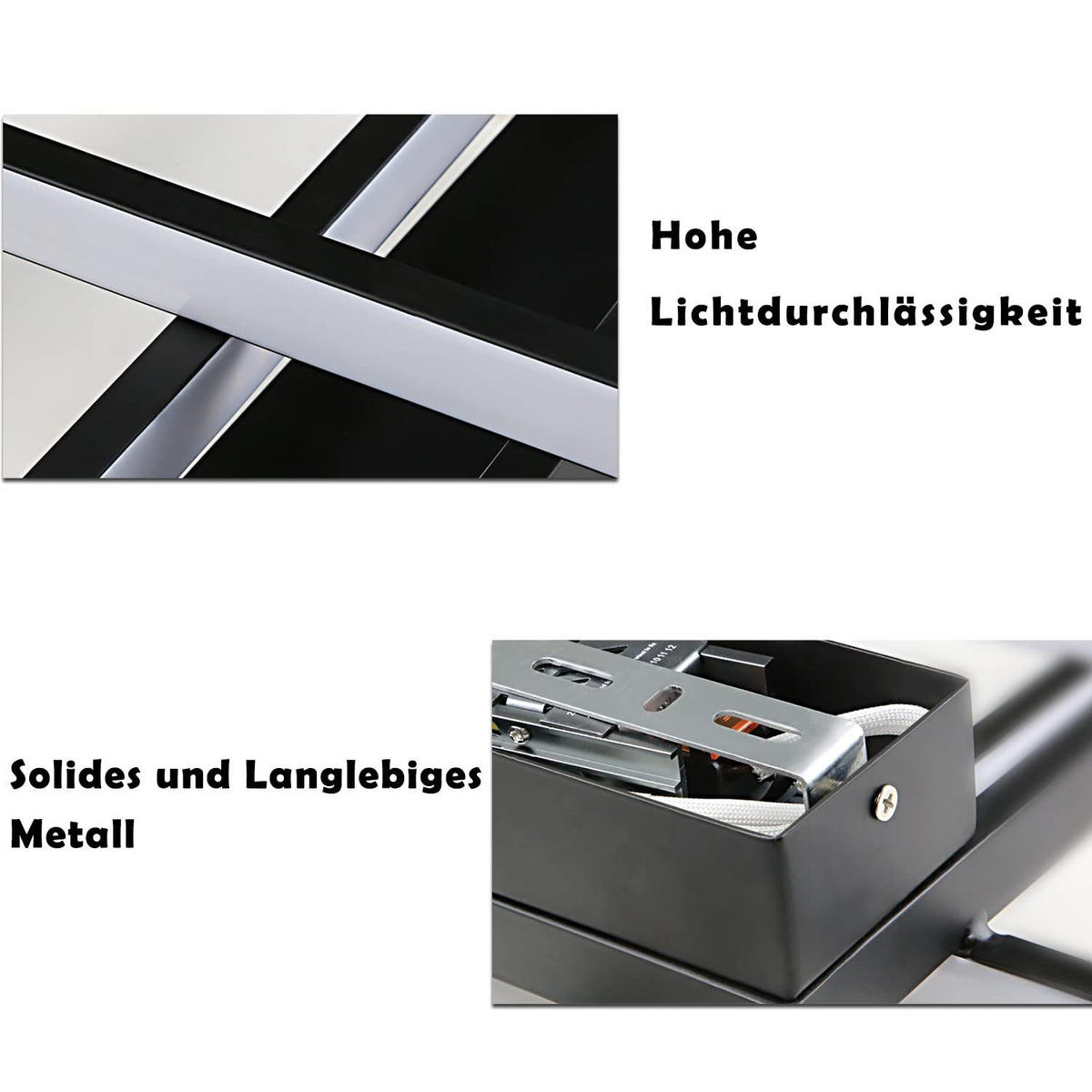 LED-DECKENLEUCHTE Eiswacht 70/8/100 cm - Schwarz, Metall (100/70/8cm) - ZMH