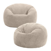 SITZSACK Klassisch Sessel aus Cord 2-tlg. - Beige, Textil (85/50/85cm) - icon