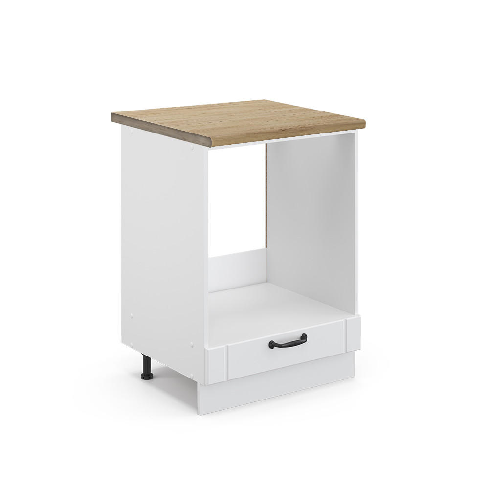 HERDUMBAUSCHRANK Fame-Line Weiß Landhaus 60 cm, AP Eiche - Weiß, Holzwerkstoff (60/82/60cm) - Vicco