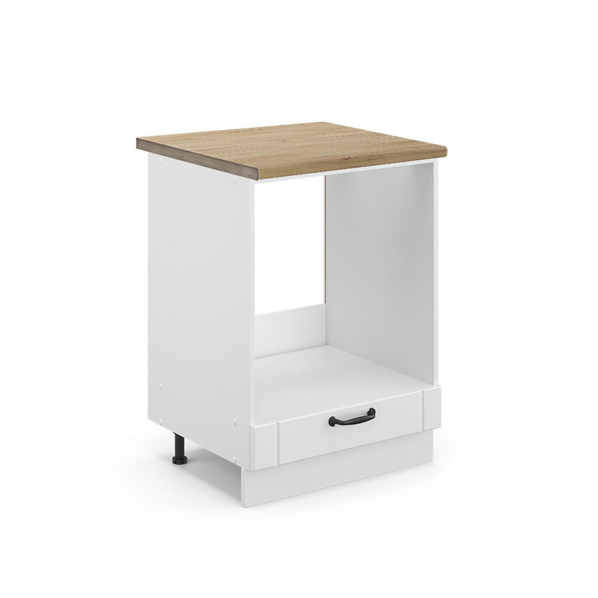 HERDUMBAUSCHRANK Fame-Line Weiß Landhaus 60 cm, AP Eiche - Weiß, Holzwerkstoff (60/82/60cm) - Vicco