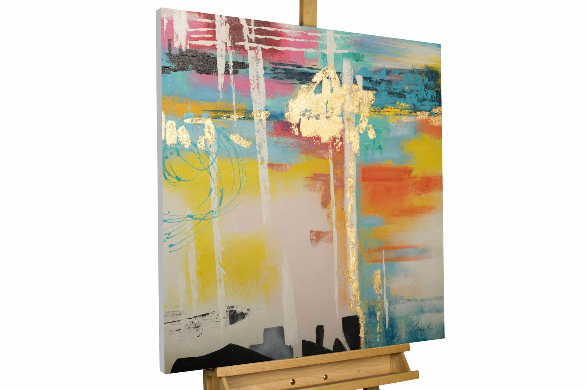 ACRYLBILD HANDGEMALT 80/80 cm - Multicolor, Holz/Textil (80/80cm) - KUNSTLOFT