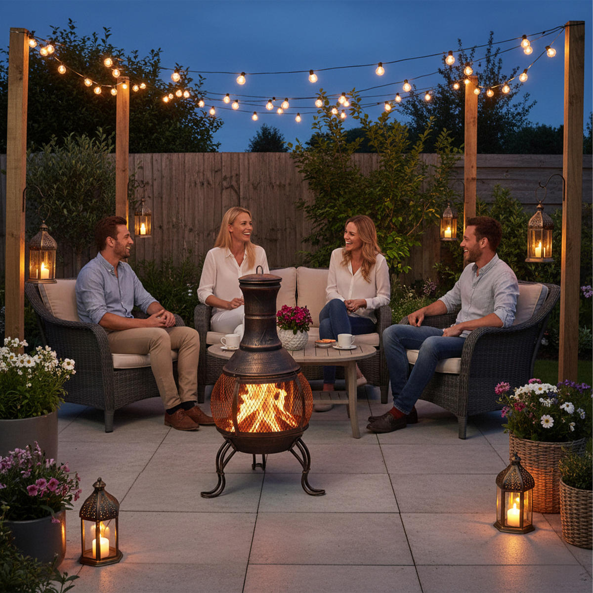 AZTEKENOFEN - Schwarz, Metall (44/89/44cm) - Relaxdays