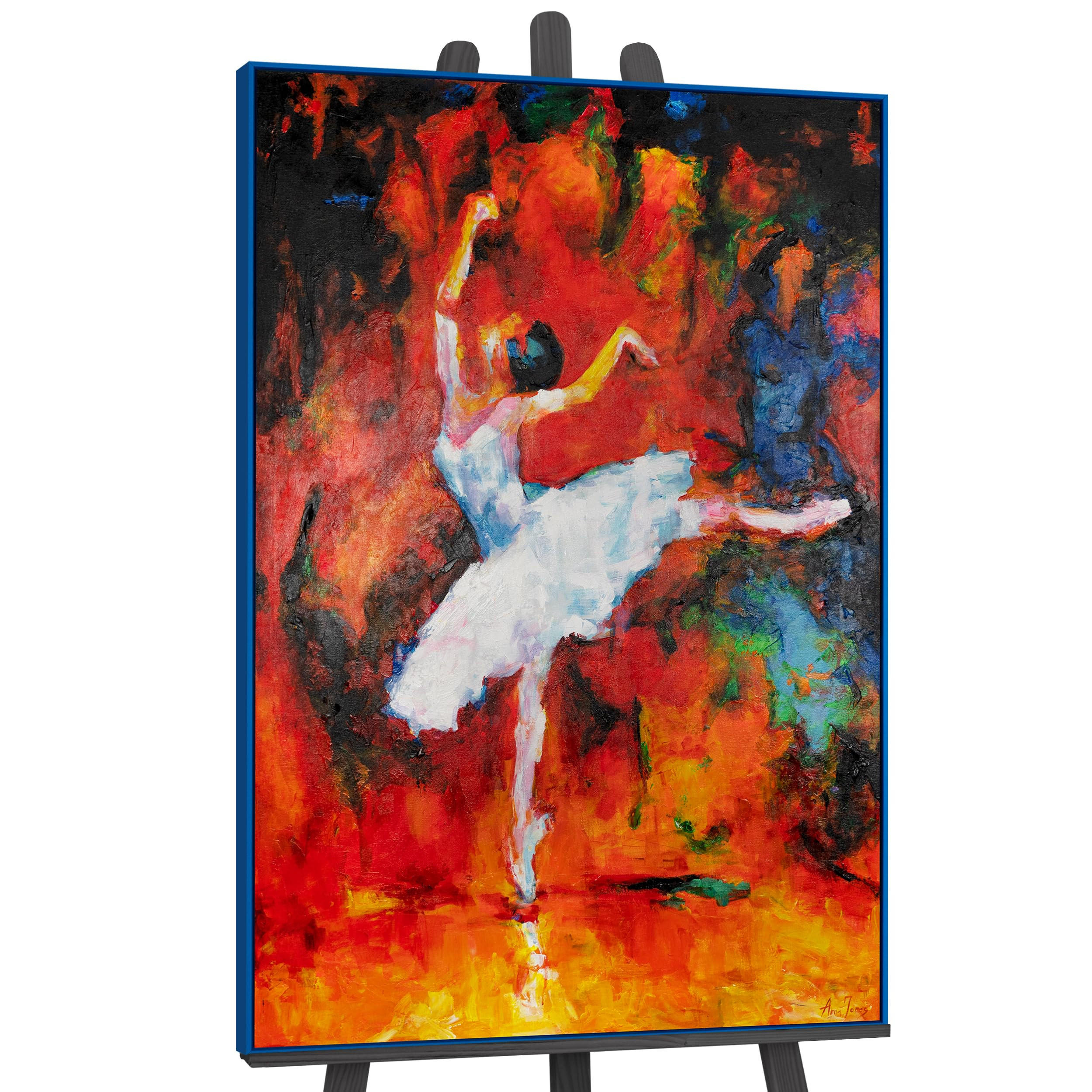 GEMÄLDE Magisches Ballett Schattenfugenrahmen Blau 180x120 cm - Blau, Holz (180/120cm) - YS-art gallery