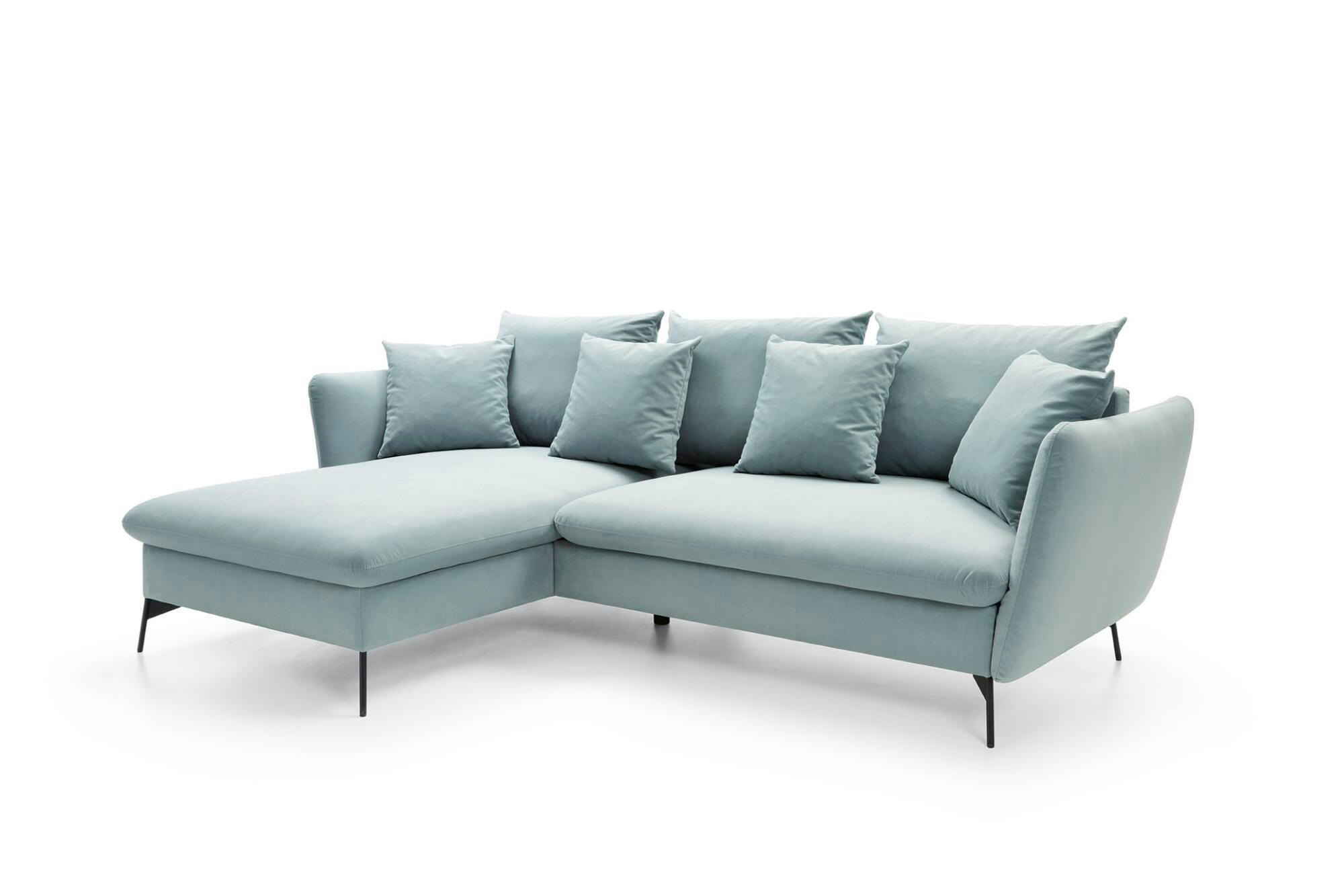 ECKSOFA VITON Blau 258x167x91 cm - Blau, Textil (258/167cm) - FURNLUX