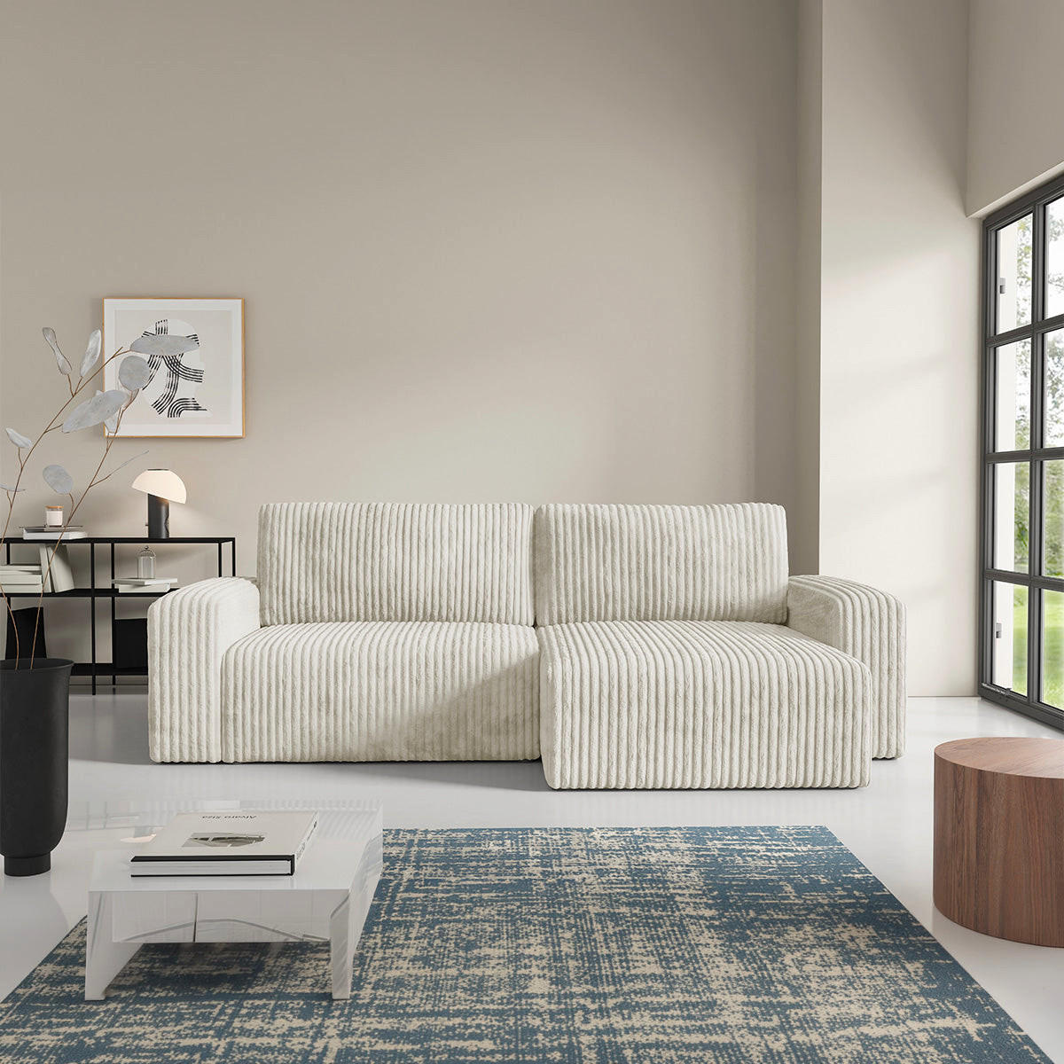 ECKSOFA Angela 3 Sitzplätze Weiß - Weiß, Holz (252/149cm) - Petits-meubles