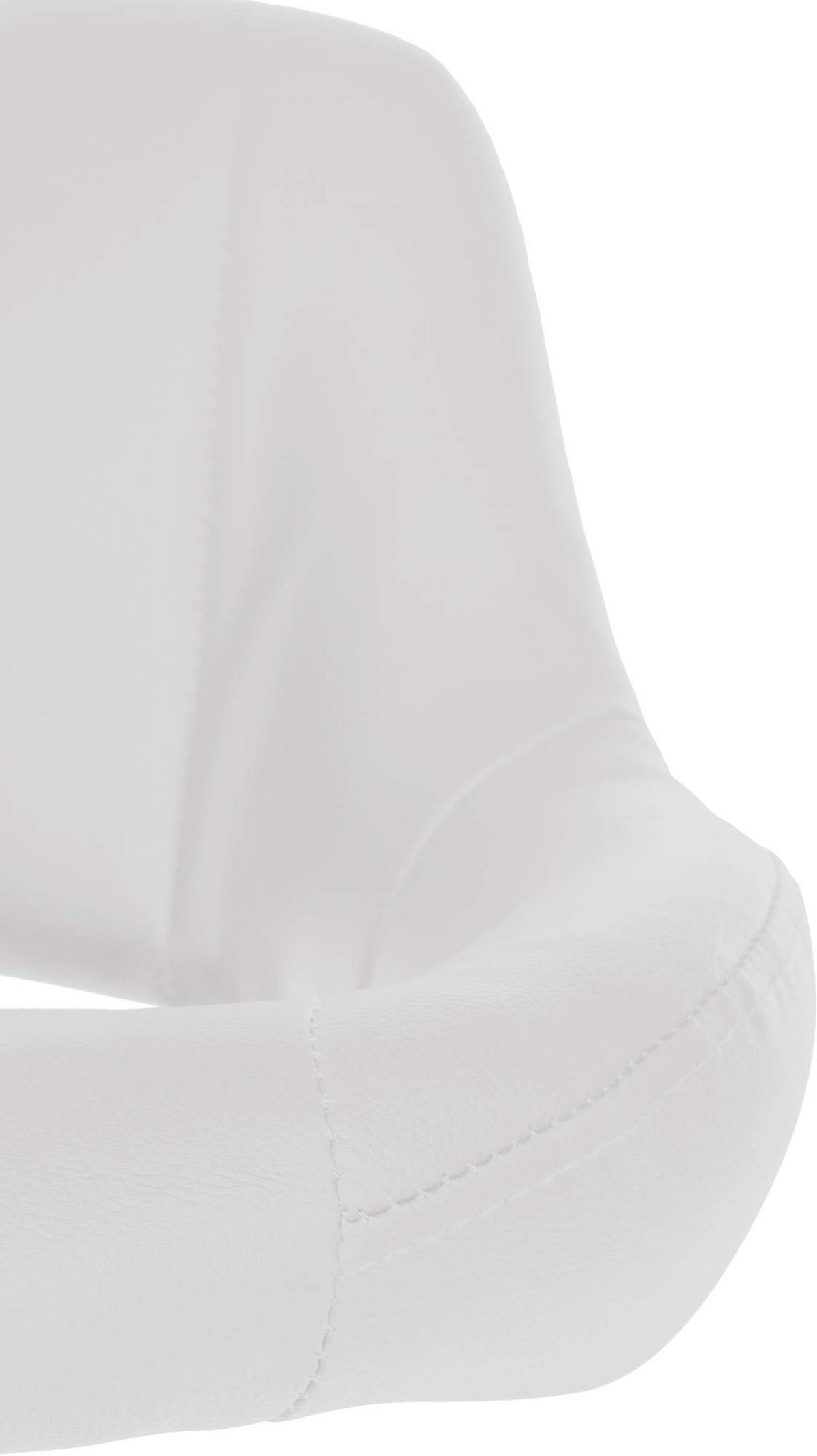 BARHOCKER Lederlook weiß - Chromfarben/Weiß, Textil/Metall (47/85/48cm) - CLP