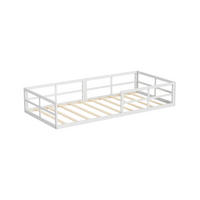 BODENBETT AUS METALL Minno Weiß 205 x 95 cm ohne Matratze - Weiß, Metall - VitaliSpa