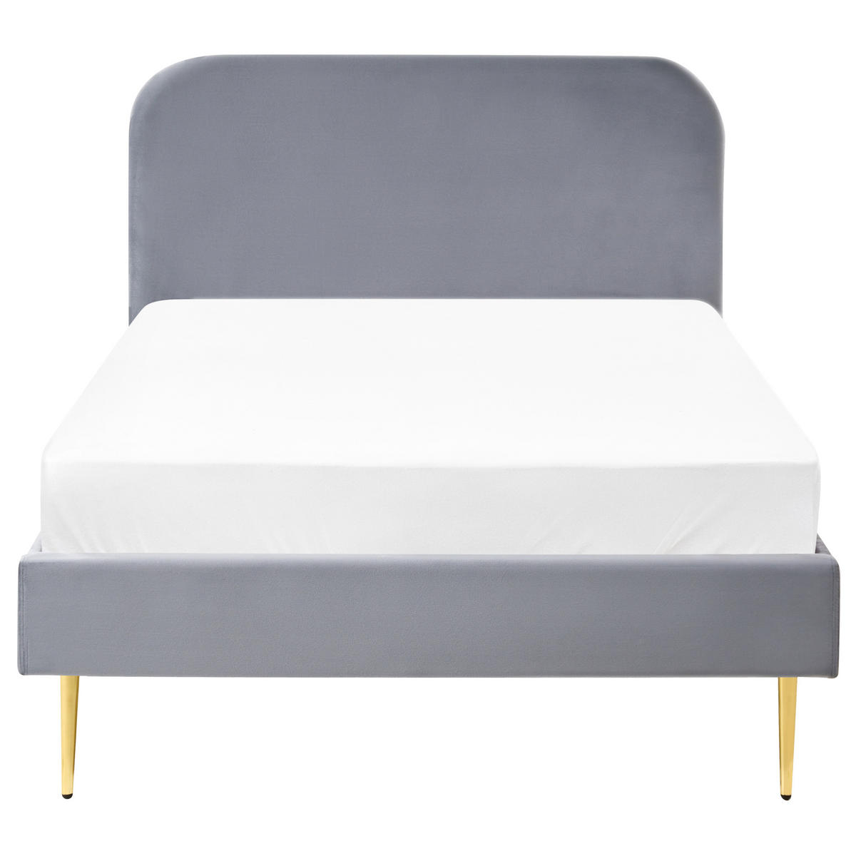 BETT mit Lattenrost 120/200 cm Samtstoff Grau Flayat - Grau, Textil (120/200cm) - Beliani