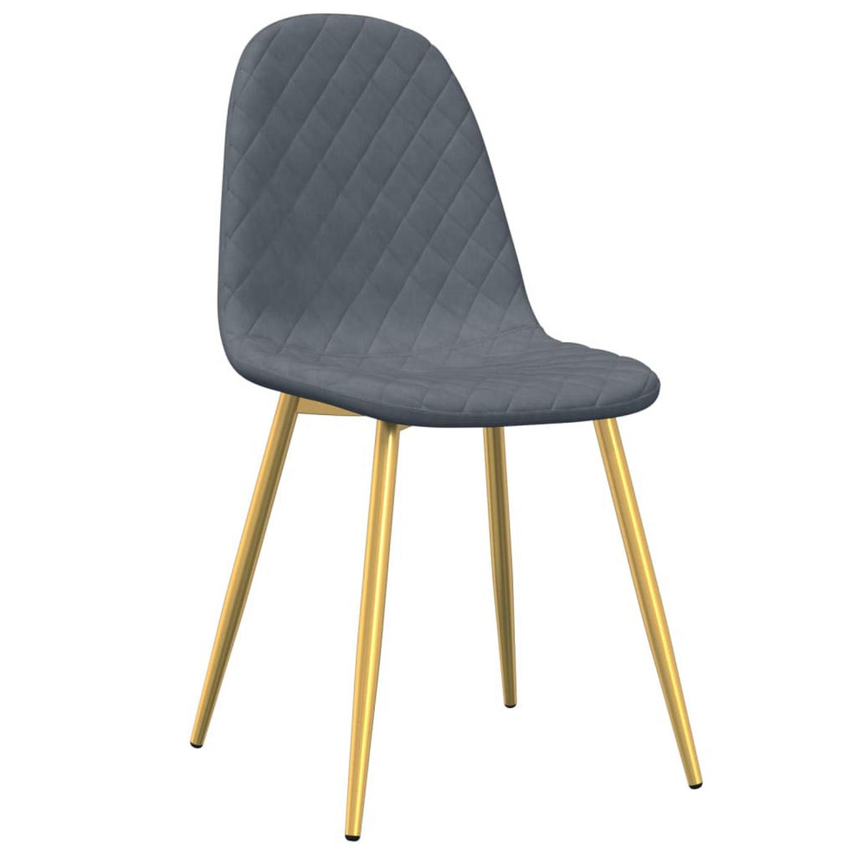 ESSZIMMERSTÜHLE 4 Stk. Dunkelgrau Samt 45*53.5*83cm - Grau, Metall (45/83/53.5cm) - ZMH
