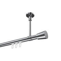 INNENLAUF-GARDINENSTANGEN-SET Sonette Sitra 520 cm (geteilt in 4 x 130 cm), 1-läufig, 20 mm Ø Chrom - Chromfarben, Metall (520cm) - INTERDECO