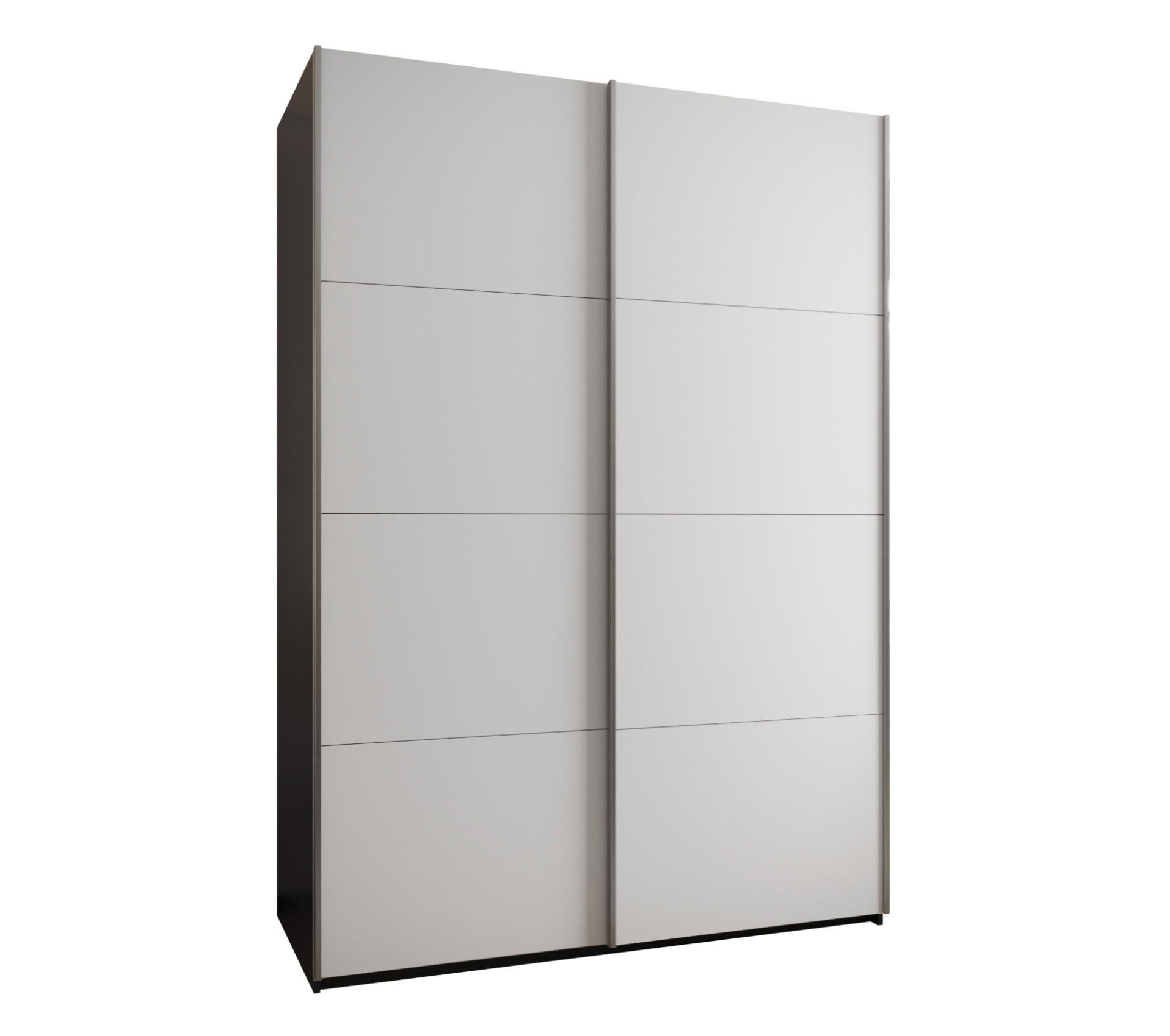 SCHWEBETÜRENSCHRANK 245,5/170/64 2-türig - Silberfarben/Schwarz, Holz/Metall (170/245/64cm) - Abiks Möbel