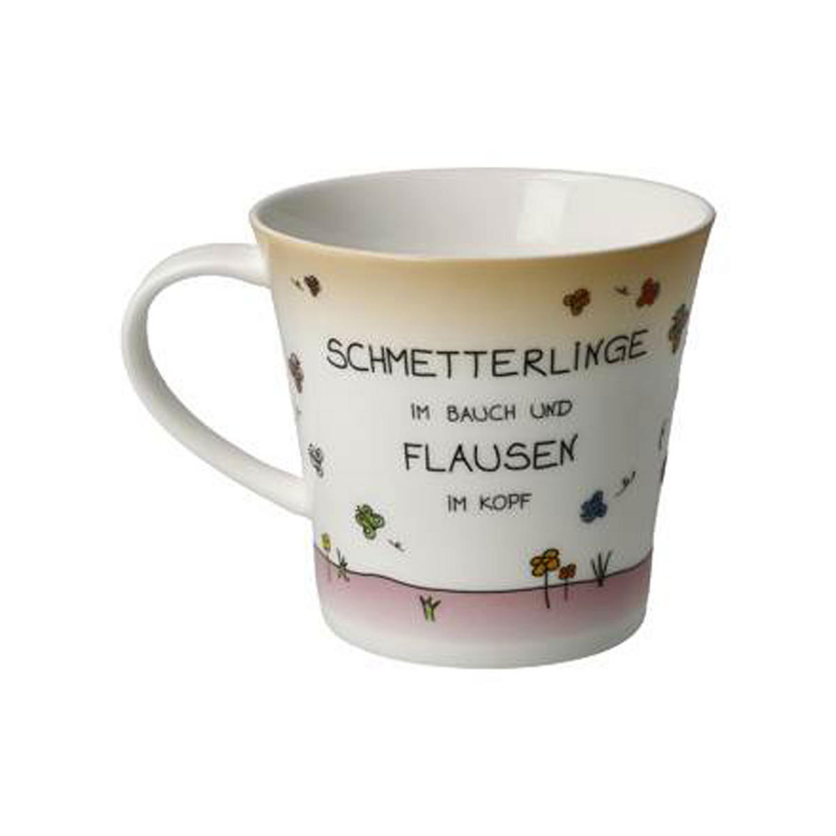 TEETASSE Der kleine Yogi - Schmetterlinge im Bauch, Fine Bone China - Multicolor, Keramik (0.35L) - Goebel