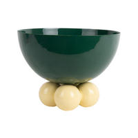 SCHALE Double Funky Grün 20/20/15 cm - Grün, Metall (15cm) - Present Time