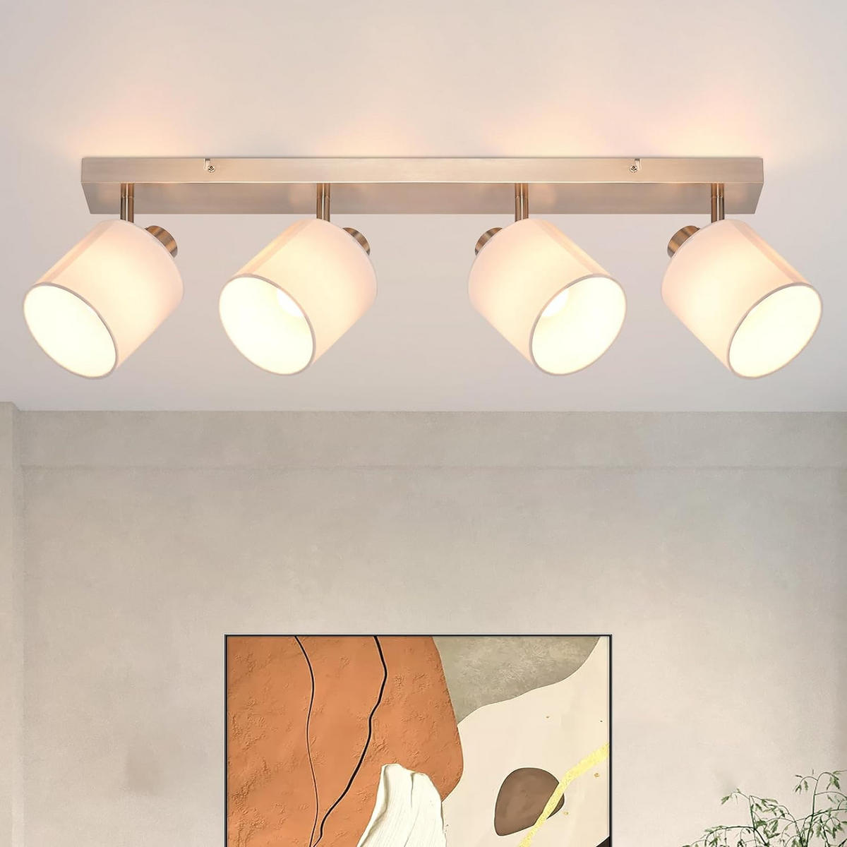 DECKENSTRAHLER 16/13/67.5cm Sand Nickel Farbe 1 Flamme - Silberfarben, Metall (16/13/67.5cm) - ZMH