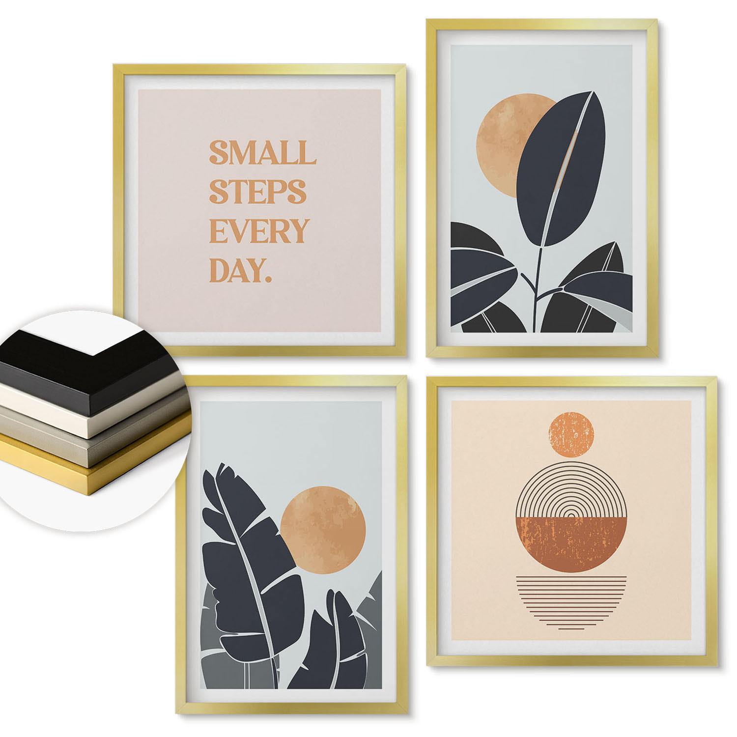 ArtPrintCave Wandbilder Gold 50x50 cm