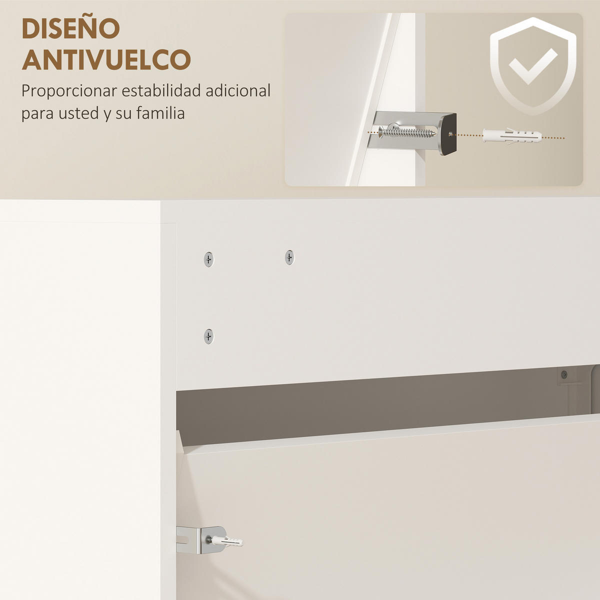 SCHUHSCHRANK,3 Türen mit Spiegel für 9 Paar 65x17x114,5cm,weiß - Weiß, Holzwerkstoff (65/114.5/17cm) - Vallsero