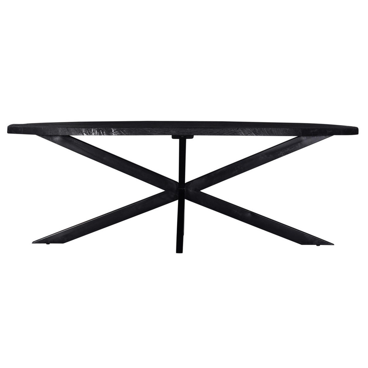 ESSTISCH oval aus Mangoholz 220cm, schwarz - Schwarz, Metall (220/100/76cm) - Giga Meubel