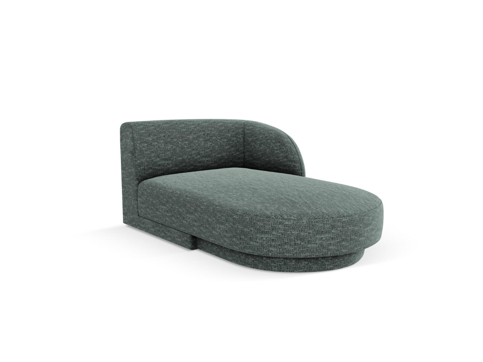 CHAISELONGUE rechts Miley aus Chenille-Stoff petrol - Petrol, Textil (90/70/156cm) - Micadoni