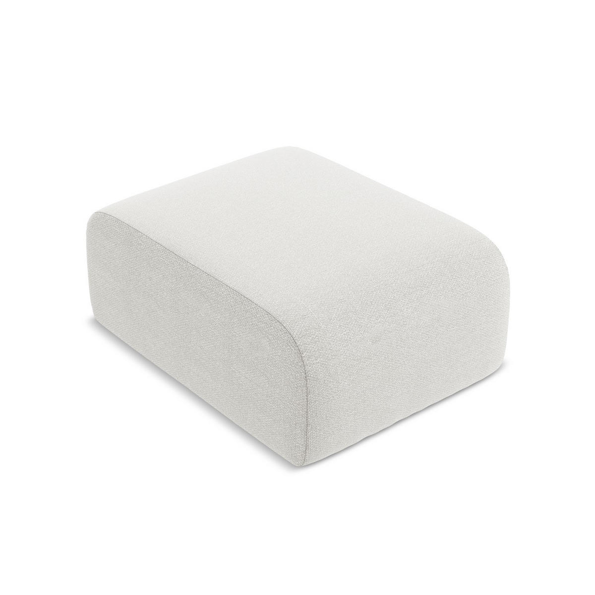 POUF Bouclé Stoff Weiß - Schwarz/Weiß, Holzwerkstoff/Kunststoff (72/42/94cm) - LaMiaSofa