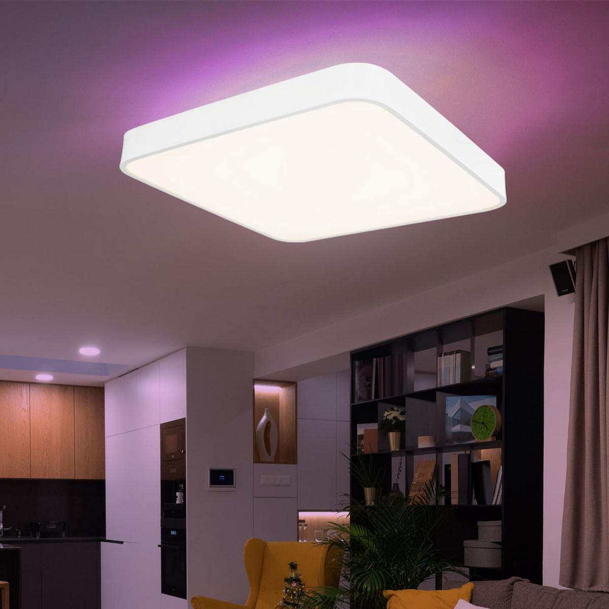 LED DECKENLEUCHTE Metall Weiß quadratisch - Weiß, Metall (40/40/10.5cm)