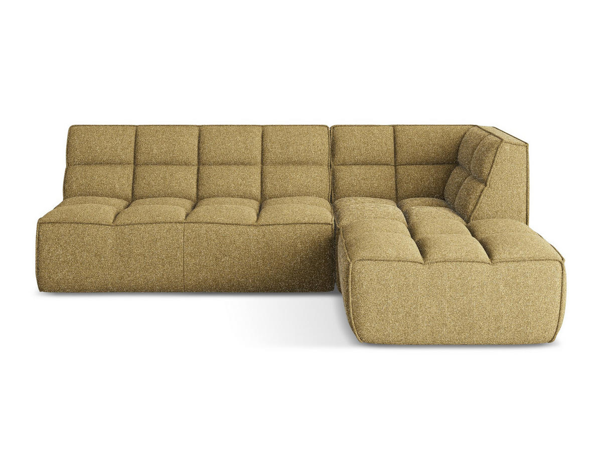ECKSOFA Beidseitig Strukturstoff Stoff Gelb - Currygelb/Gelb, Kunststoff/Textil (258/178cm) - Makamii