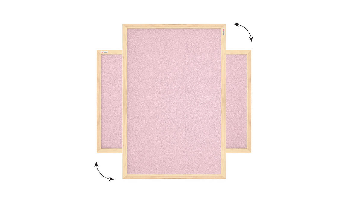 PASTELLROSA Pinnwand mit Holzrahmen 90x60cm - Pink, Holz (90/60/1.5cm) - ALLboards