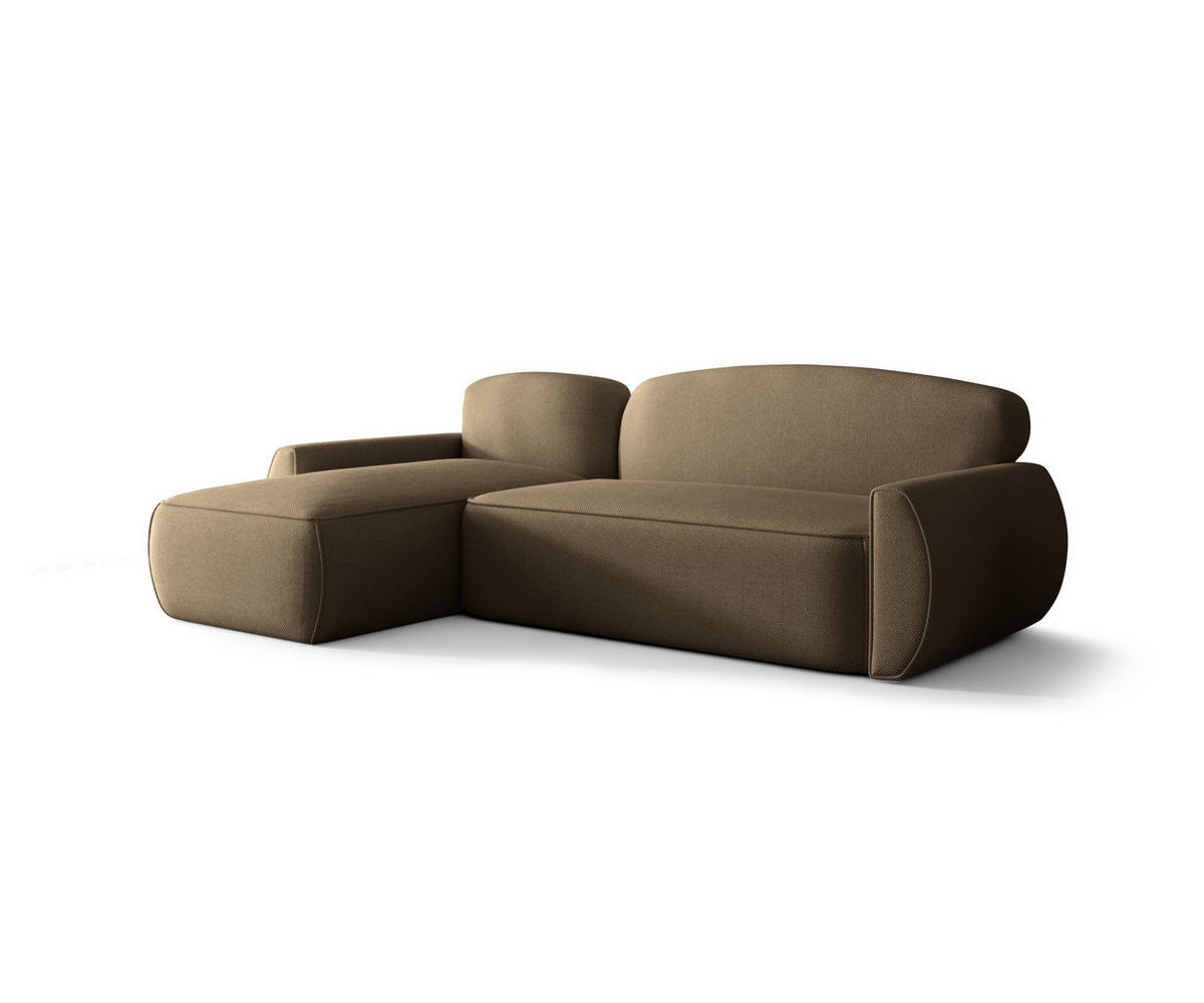 ECKSOFA mit Schlaffunktion LUCAS Curio 20 Links - Braun, Textil (240/145cm) - Bedante