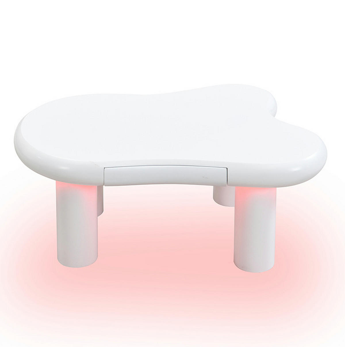 COUCHTISCH 98/65,5/40 cm aus MDF mit 16-farbiger LED-Beleuchtung und Schublade in Cloud-Form, Weiß - Weiß, Holzwerkstoff (98/65.5/40cm) - Redom