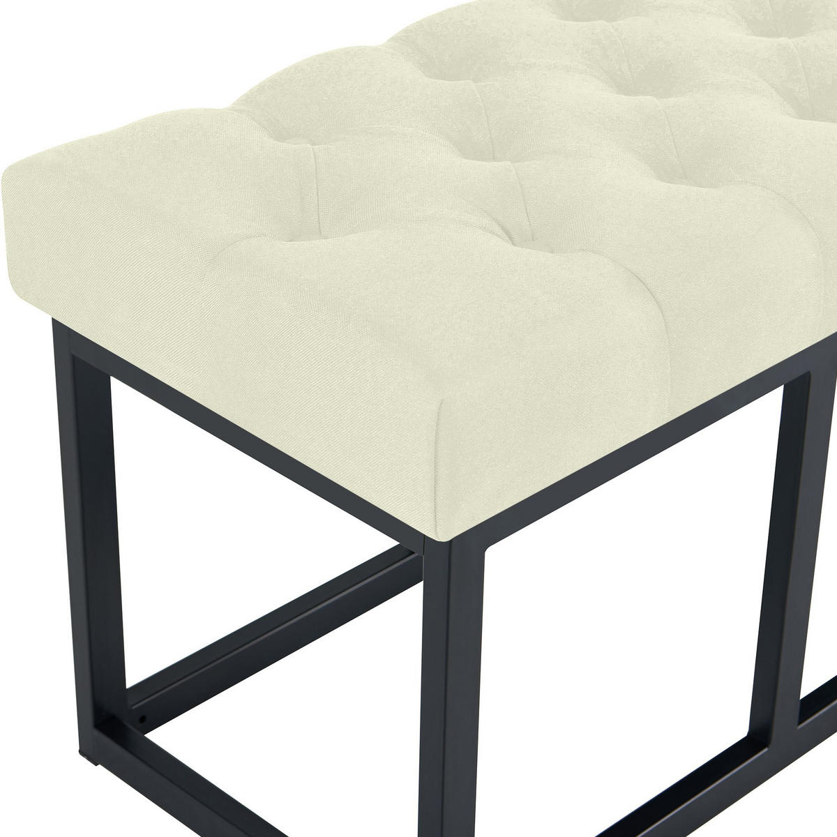 SITZBANK 120/38 cm Stoff Creme - Creme/Schwarz, Textil/Metall (120/46/38cm) - CLP