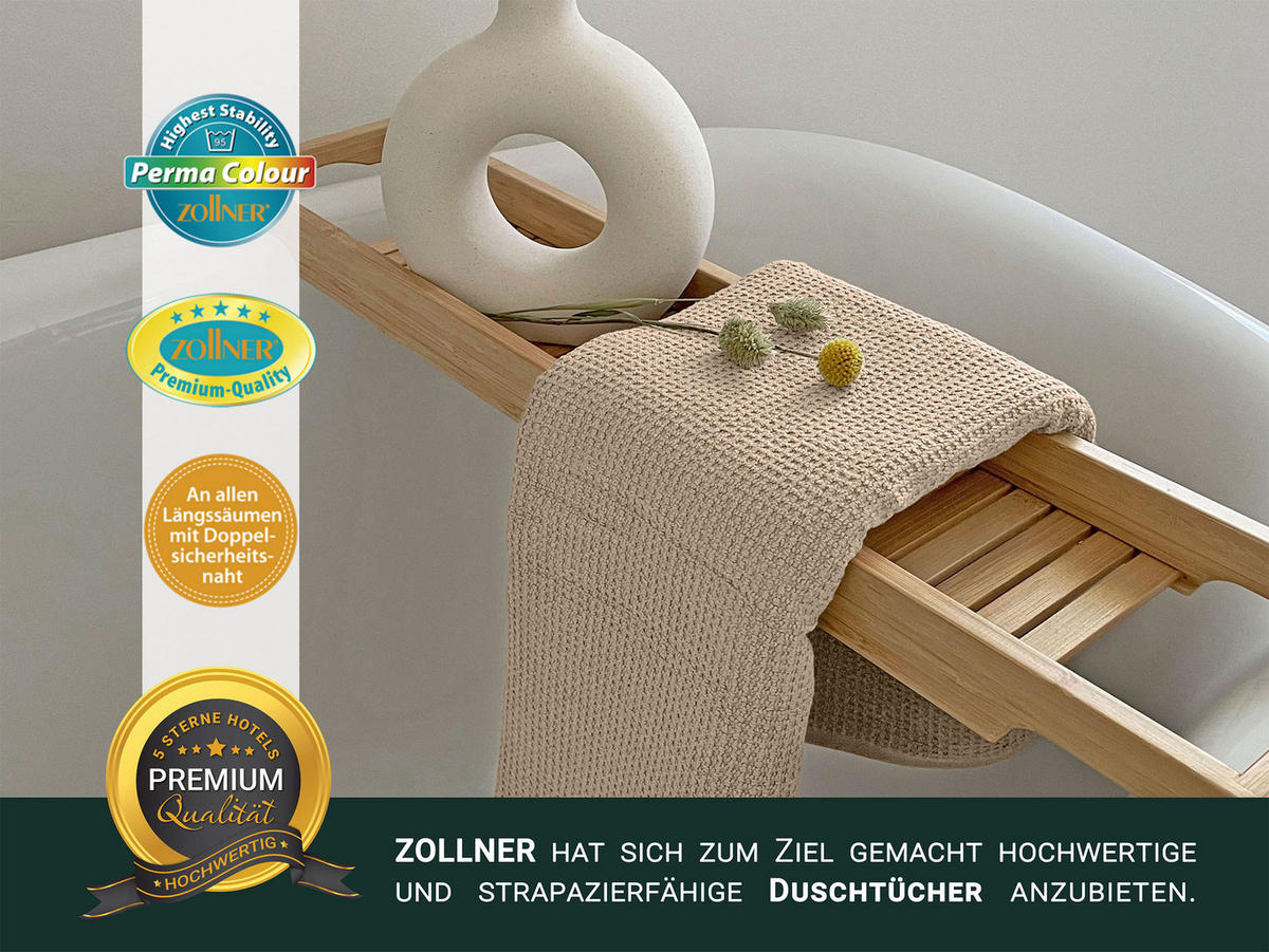 DUSCHTÜCHER, 3er-Set, 70x140 cm, 100% Baumwolle, Braun - Cappuccino, Textil (70/140cm) - Zollner