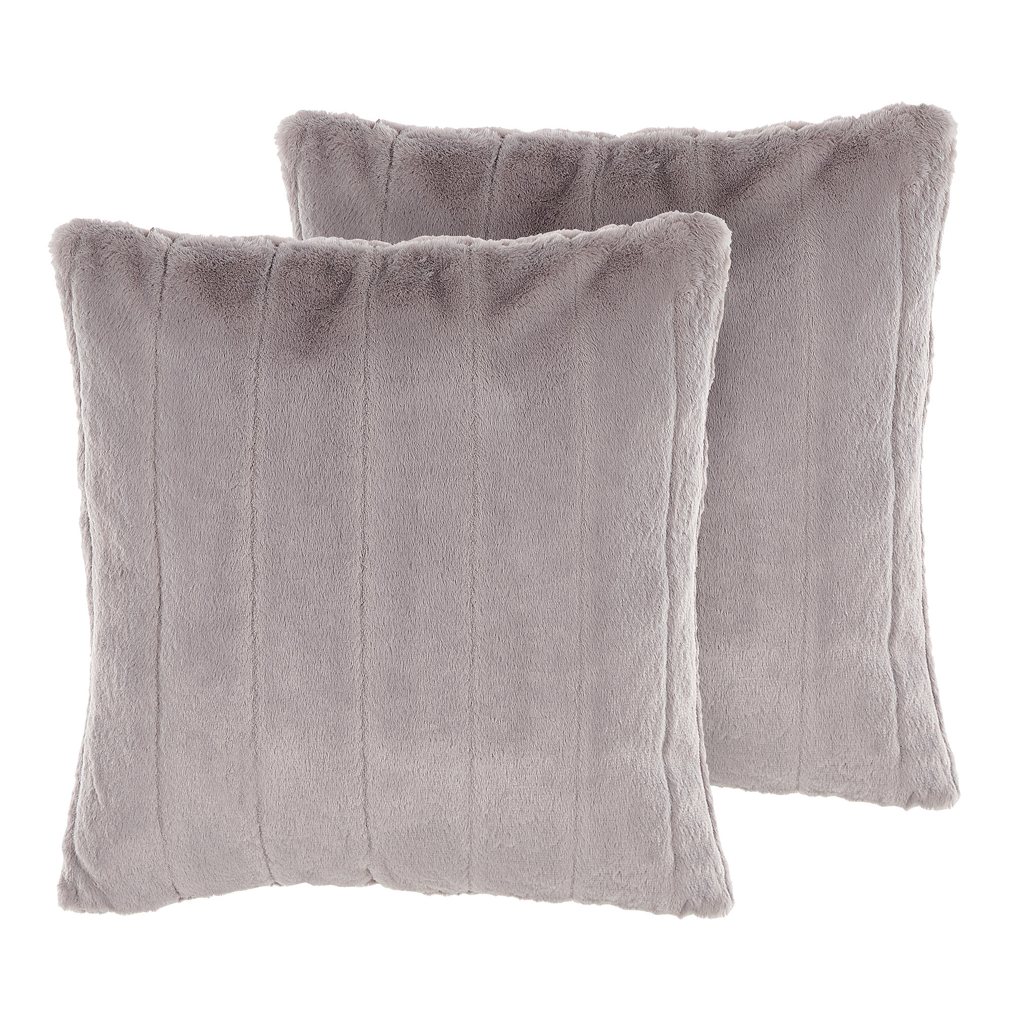DEKOKISSEN 2er-Set Hellgrau 45/45 cm Pumila - Hellgrau, Textil (45/45cm) - Beliani