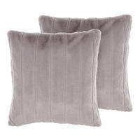 DEKOKISSEN 2er-Set Hellgrau 45/45 cm Pumila - Hellgrau, Textil (45/45cm) - Beliani