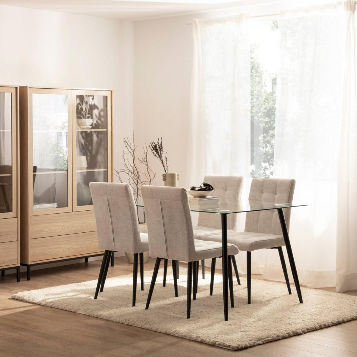 ESSZIMMERSTUHL Leia Beige 44 cm x 92 cm - Beige, Textil (44/92/60cm) - Klast Home