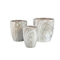 TOPF Miah Beige 40/40/42cm 3er-Set - Beige, Keramik (42cm) - PTMD Collection
