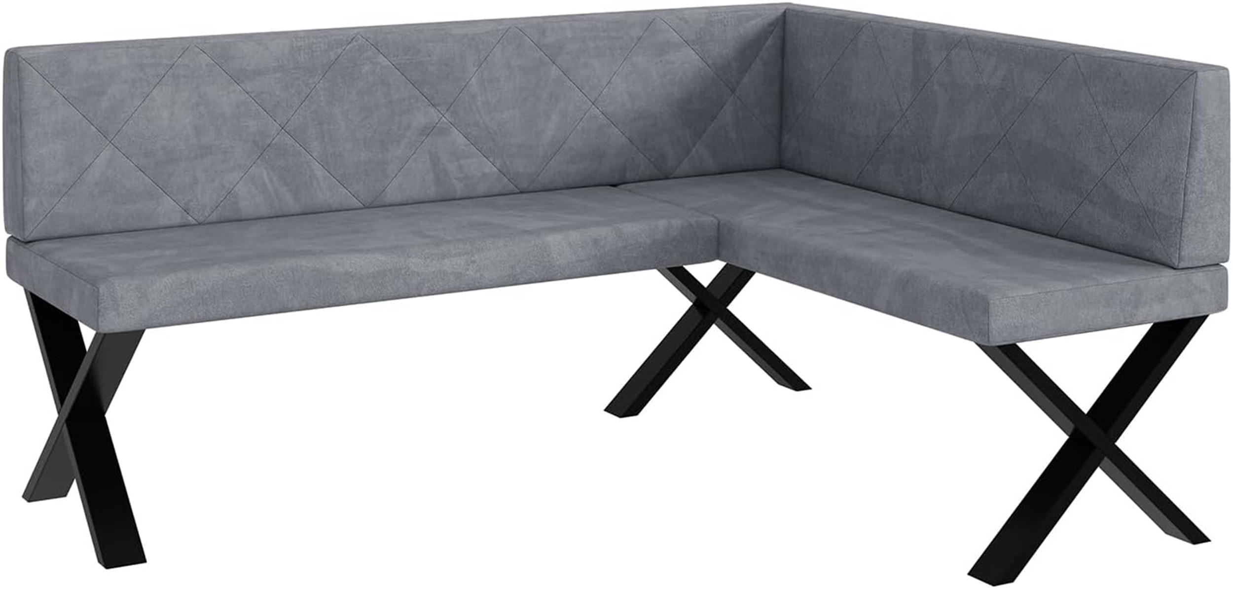 Meblini Eckbank Grau 168x128 cm