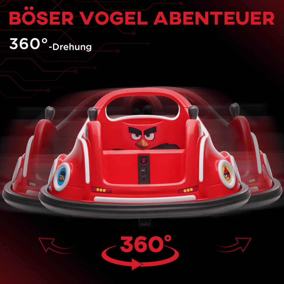 KINDER AUTOSCOOTER, Kunststoff, Metall, Rot - Rot, Kunststoff (73/73/44cm) - AIYAPLAY