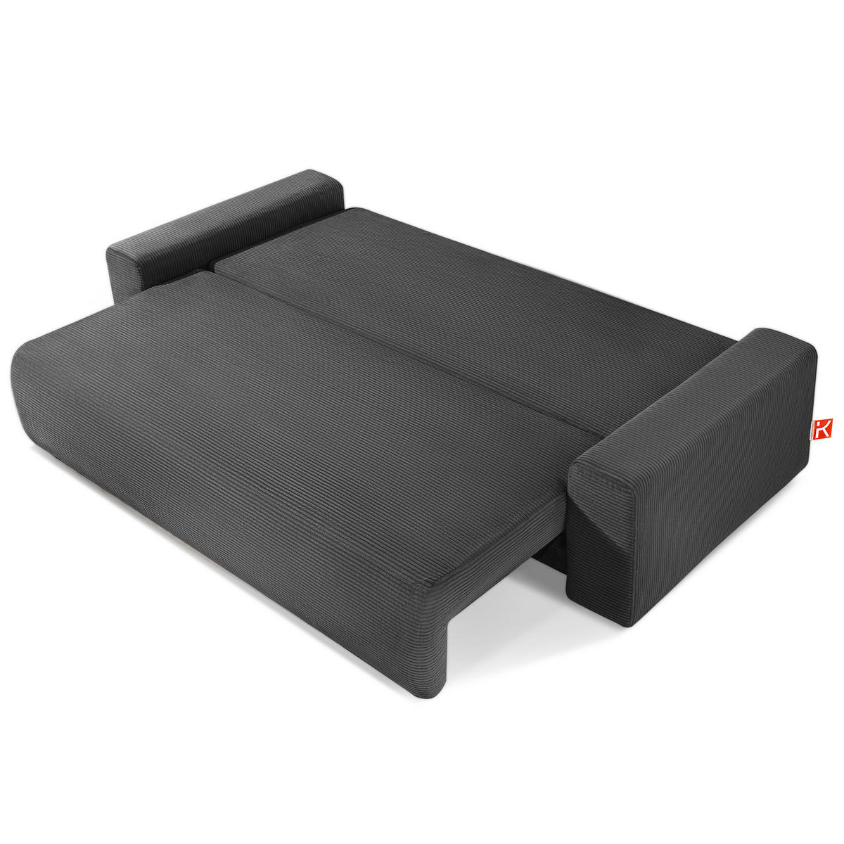 3-SITZER SCHLAFSOFA MOLLIS, Corduroy, Grau - Grau, Holz/Holzwerkstoff (250/93/108cm) - KONSIMO®
