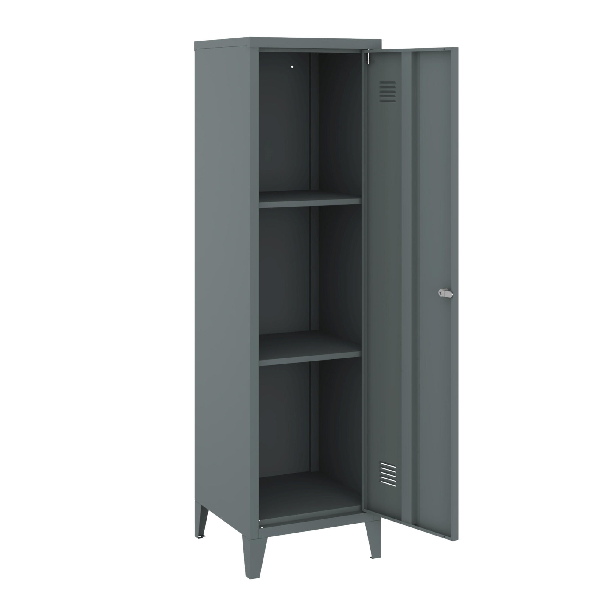 EINZELSPIND Kurikka - Dunkelgrau, Metall (38/137/38cm) - [en.casa]