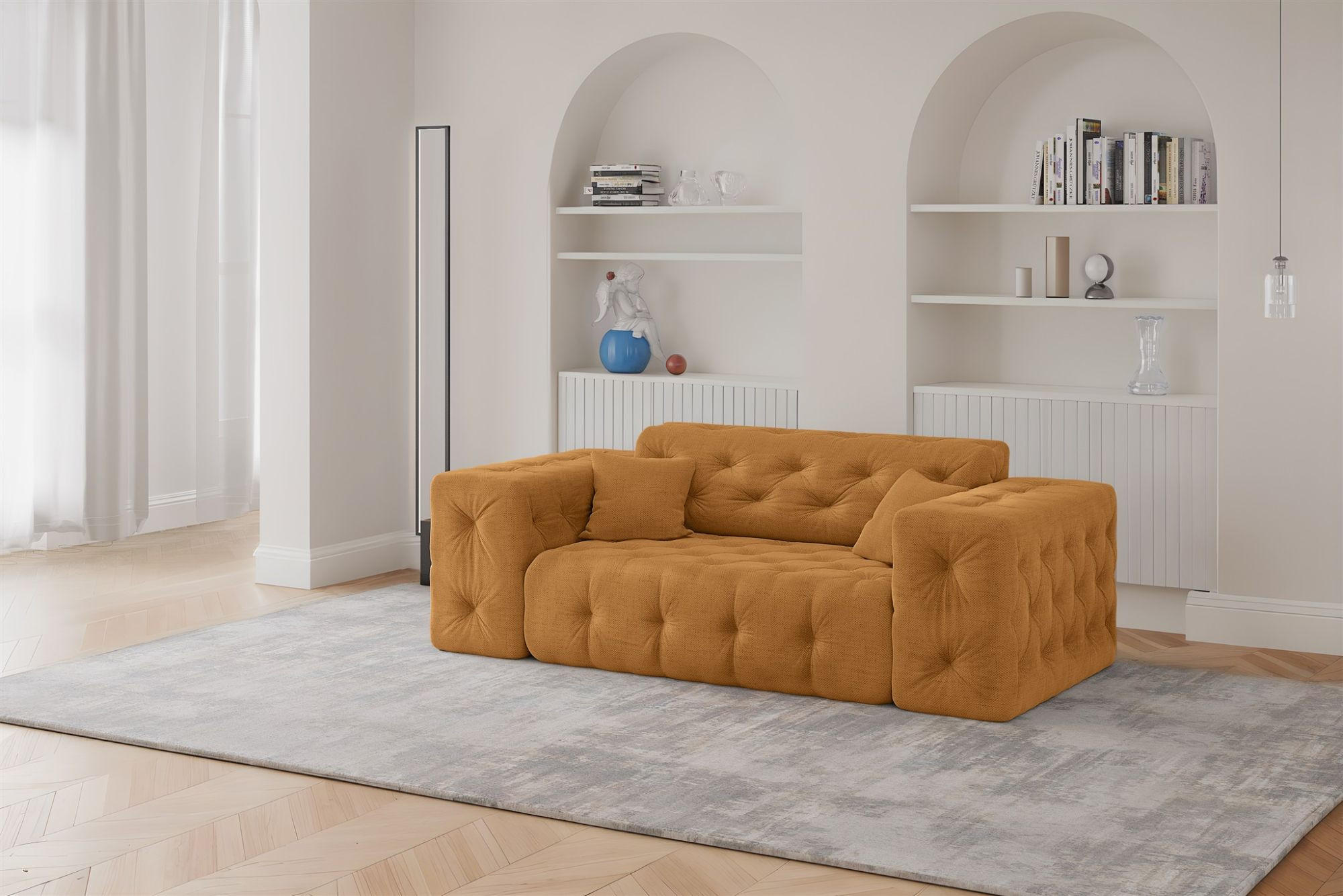 SOFA 2-sitzer Chantal In Moly - Orange, Holzwerkstoff/Textil (186/78/96cm) - Fun Möbel