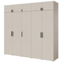 DREHTÜRENSCHRANK mit Aufsatz Napoli 5D 250 Kaschmir (schwarzer oder goldener Griff) - Kaschmir/Silberfarben, Holzwerkstoff/Kunststoff (250/35/60cm) - mzm24