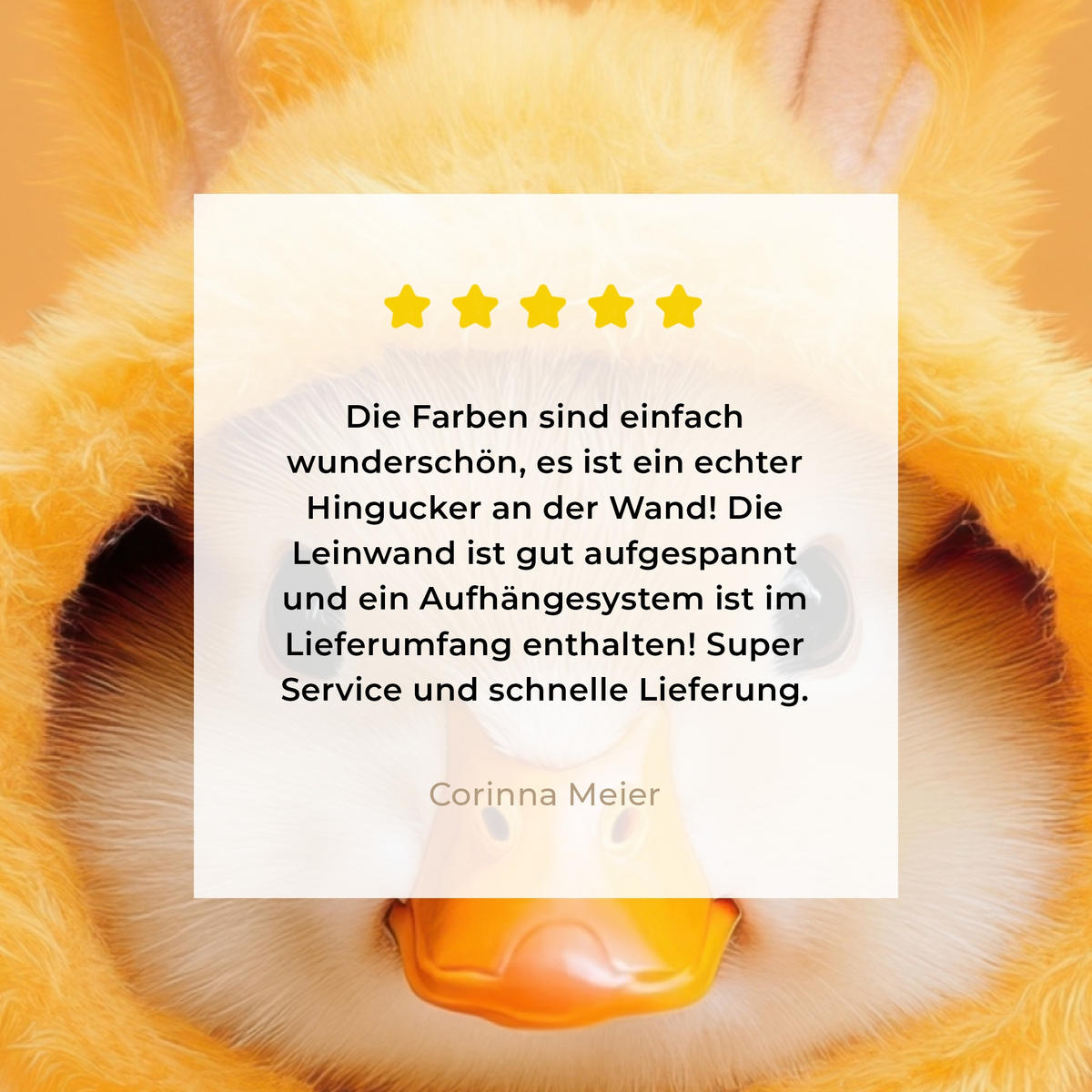 LEINWANDBILD Osterhase - Kostüm - Ente Deko Groß 90x90 cm - Gelb, Textil (90/90cm) - MuchoWow