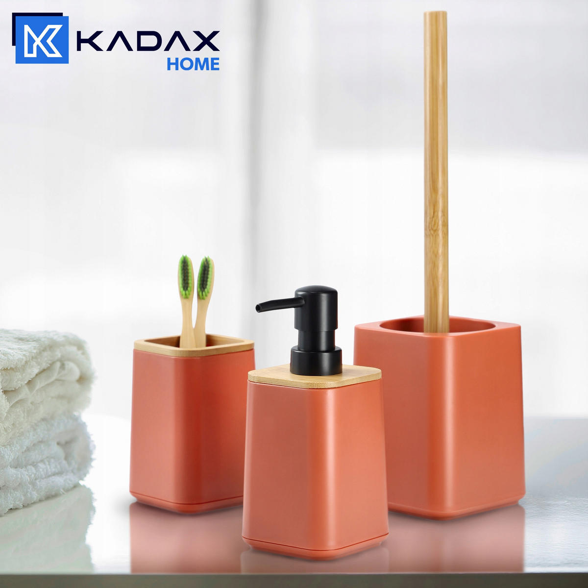 BADEZIMMERBECHER aus Bambus rosa - Rosa, Kunststoff (8/11cm) - KADAX